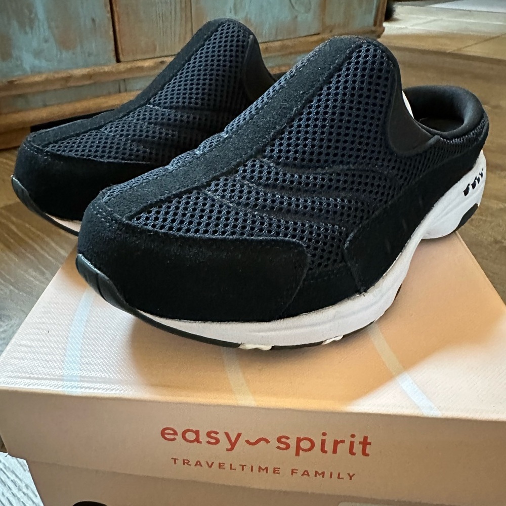 Easy Spirit Navy Travel Time Slip-On Sneakers Clog Mule Women 7WW